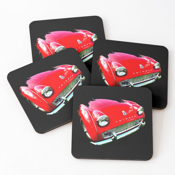 Item preview, Triumph TR3 British 1950s classic car front quarter red designed and sold by soitwouldseem.