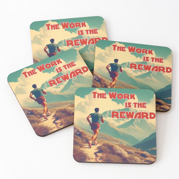 Item preview, The Work Is The Reward Runner Mountains designed and sold by Esskay Designs.
