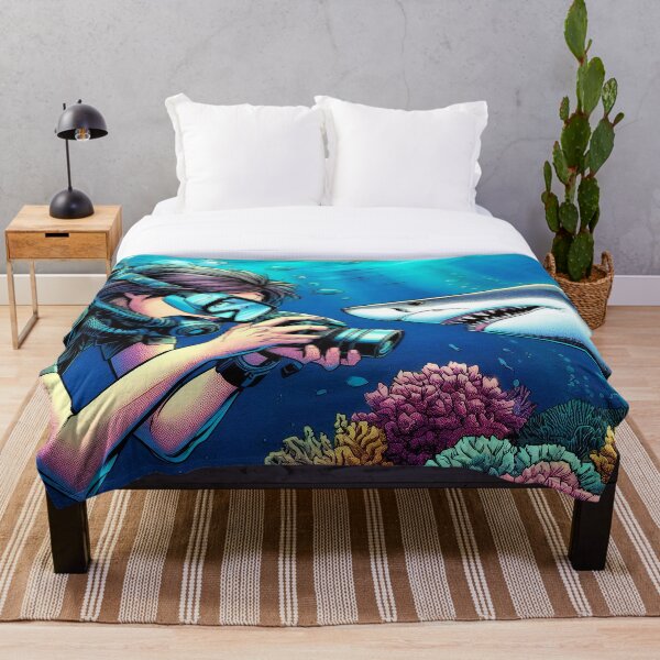 Item preview, Scuba Diver Girl Underwater Photographer Shark  designed and sold by andydavistech.