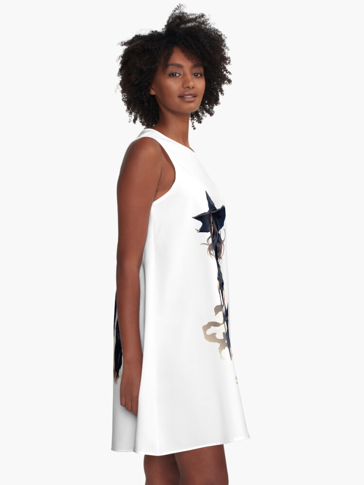 Thumbnail 2 of 4, A-Line Dress, Witch and cat designed and sold by MHP-Designs.