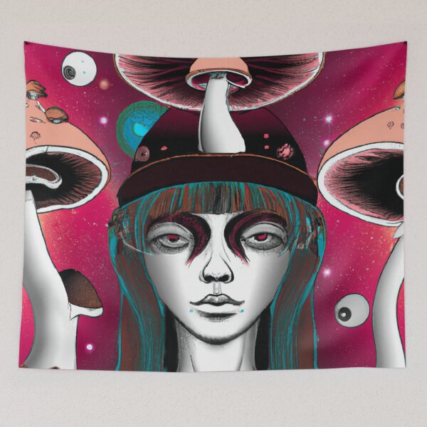 Item preview, Kopie von Astronaut Inspecting Huge Cannabis Plant in Space Psy Art designed and sold by Smuvu-Pictures ⭐⭐⭐⭐⭐.
