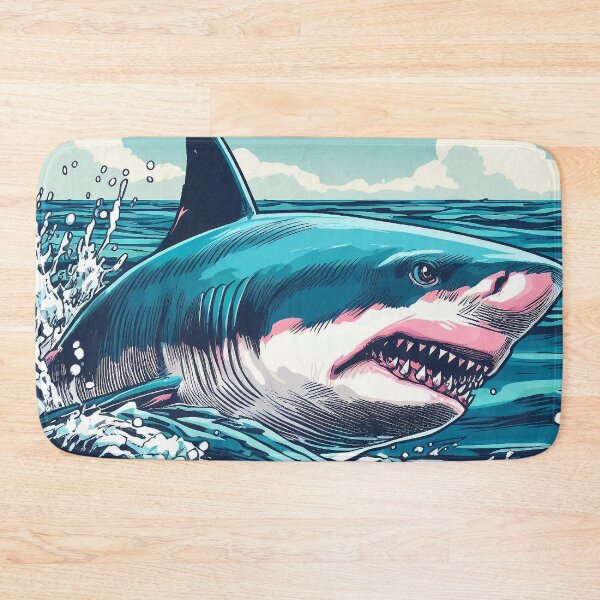 Item preview, A Great White Shark Leaps - Manga Cartoon designed and sold by andydavistech.