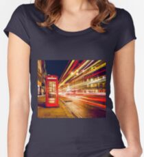 London red telephone box Women's Fitted Scoop T-Shirt
