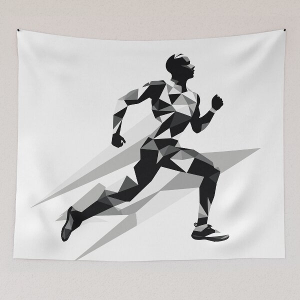 Item preview, Dynamic Sprinter Silhouette - Energetic Running Athlete Artwork designed and sold by taujiart.