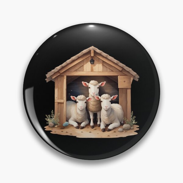 Item preview, Sheep in Wooden Hut with Bell designed and sold by pixclipart.