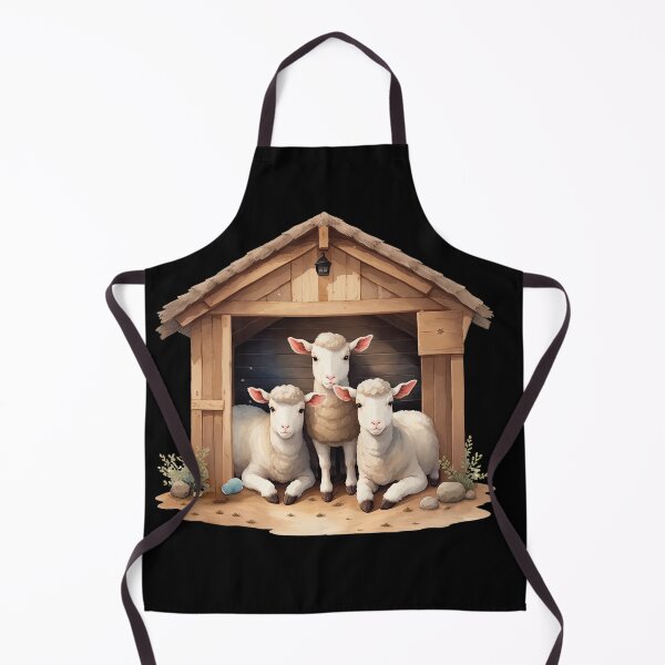 Item preview, Sheep in Wooden Hut with Bell designed and sold by pixclipart.