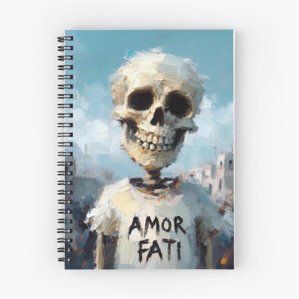 Item preview, Amor fati: a funny stoic painting of a smiling skull designed and sold by Andreja's shop.