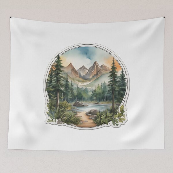 Item preview, Mountain View Watercolor Wildlife designed and sold by Kodamaen.