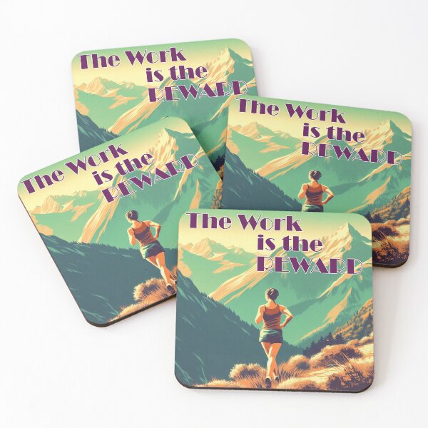 Item preview, The Work Is The Reward Woman Runner Mountains designed and sold by Esskay Designs.