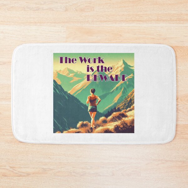 Item preview, The Work Is The Reward Woman Runner Mountains designed and sold by Esskay Designs.