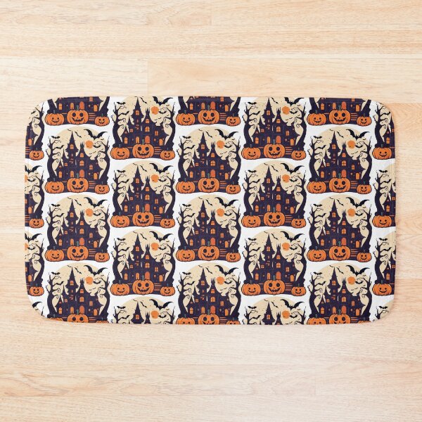 Item preview, Halloween Haunted House Mansion and Pumpkins designed and sold by TrendyMingle.