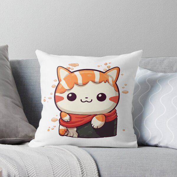 Aperçu de l'œuvre Koneko Sushi bon - Chat sushi mignon avec fourrure de saumon créée et vendue par Shtick.