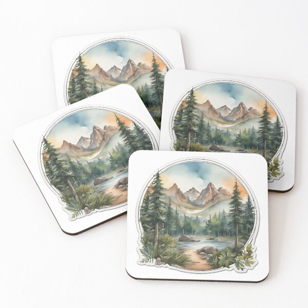 Item preview, Mountain View Watercolor Wildlife designed and sold by Kodamaen.