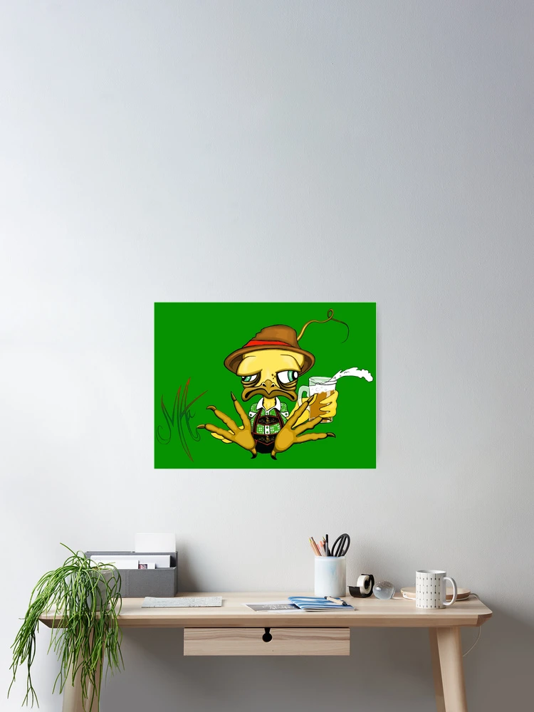 Thumbnail 2 of 3, Poster, Grumpy Chicken October designed and sold by ArtAastrup by Marianne Aastrup.