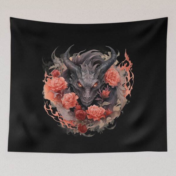 Item preview, Fantasy World Dragon Fantasy Dragon Dragon in Flowers designed and sold by AnnaMDesign.