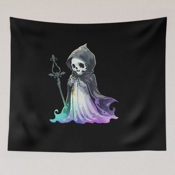 Item preview, Skeleton in Hooded Suit with Scepter designed and sold by pixclipart.