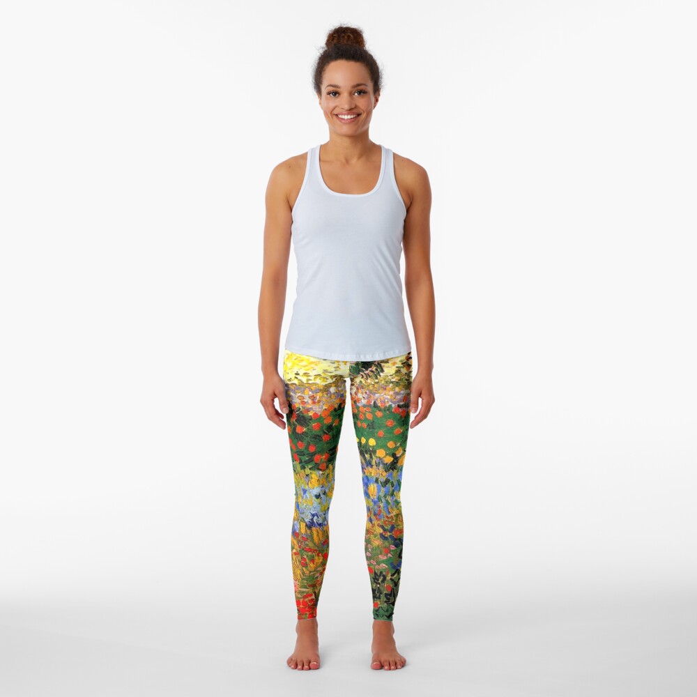 Van Gogh - Flower Garden, famous painting Leggings