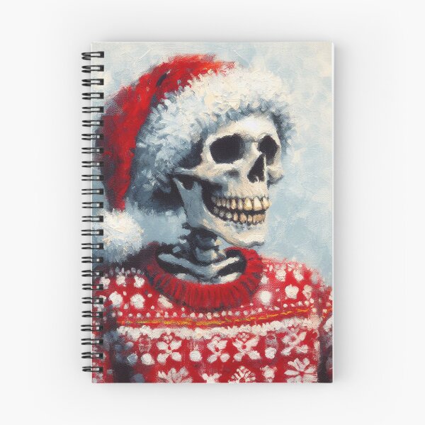 Item preview, A happy skeleton wearing a Christmas sweater and a Santa hat designed and sold by Andreja's shop.