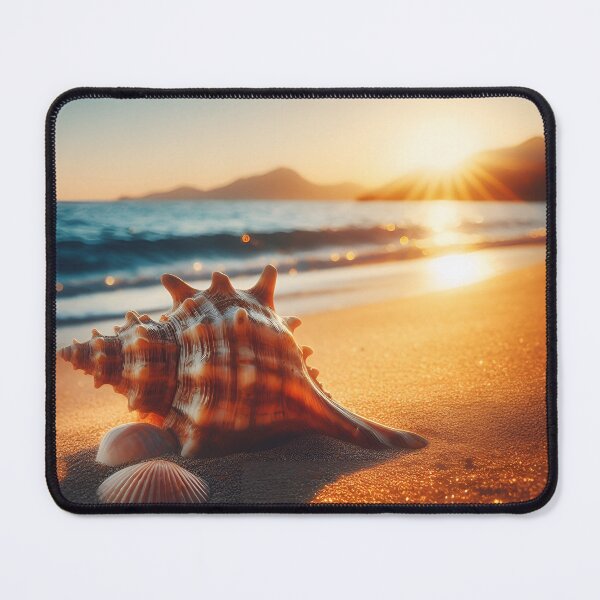 Item preview, Sea snail shell lying on the beach at sunset designed and sold by ART-POD-PL.