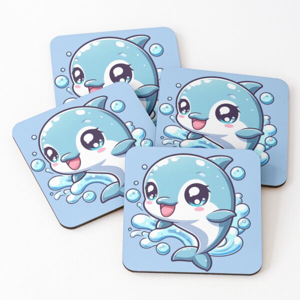Item preview, Cute Anime Smiling Dolphin designed and sold by andydavistech.