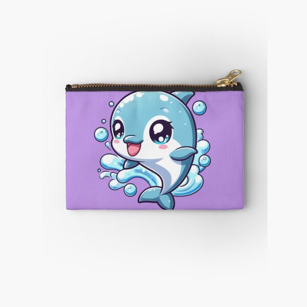 Item preview, Cute Anime Smiling Dolphin (purple) designed and sold by andydavistech.