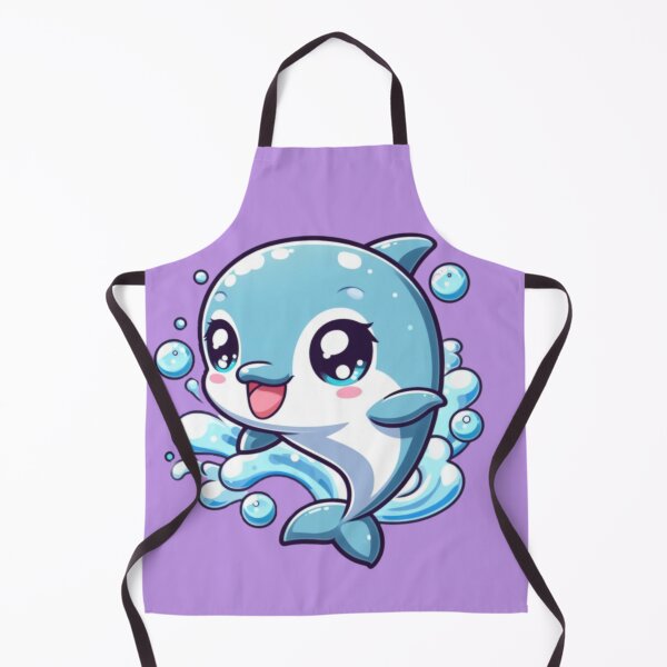 Item preview, Cute Anime Smiling Dolphin (purple) designed and sold by andydavistech.