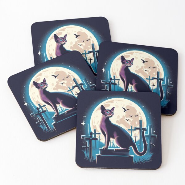 Item preview, Moonlit Elegance Abyssinian Cat's Midnight Cemetery designed and sold by Wonderall.