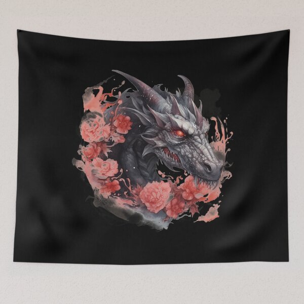 Item preview, Fantasy World Dragon Fantasy Dragon Dragon in Flowers designed and sold by AnnaMDesign.