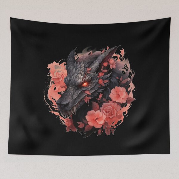 Item preview, Fantasy World Dragon Fantasy Dragon Dragon in Flowers designed and sold by AnnaMDesign.