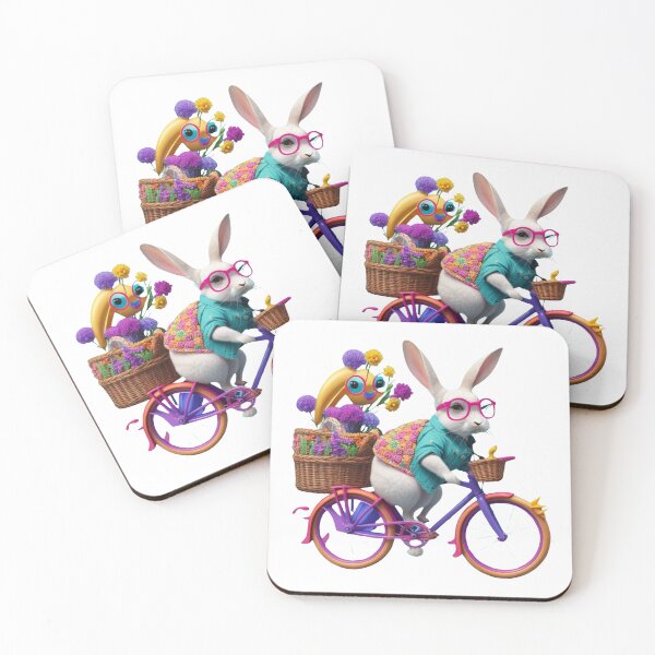 Item preview, Clipart of a cute rabbit riding a cycle.  designed and sold by Vegasstickers.