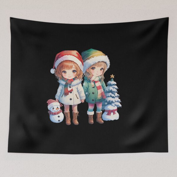 Item preview, Two Little Girls Christmas designed and sold by pixclipart.