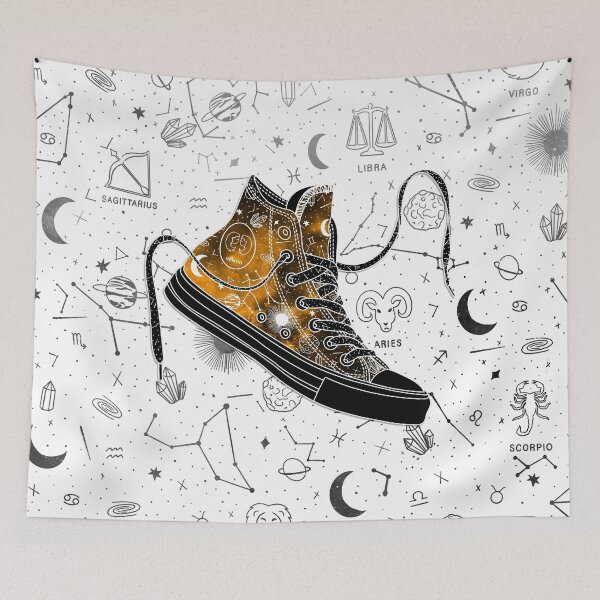 Item preview, Gemini high tops - Space canvas designed and sold by MickeyEdwards.