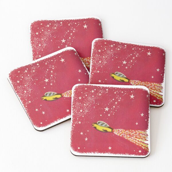 Item preview, Retro 50's Space Ship Flying Through Red Space designed and sold by DukeGroovy.