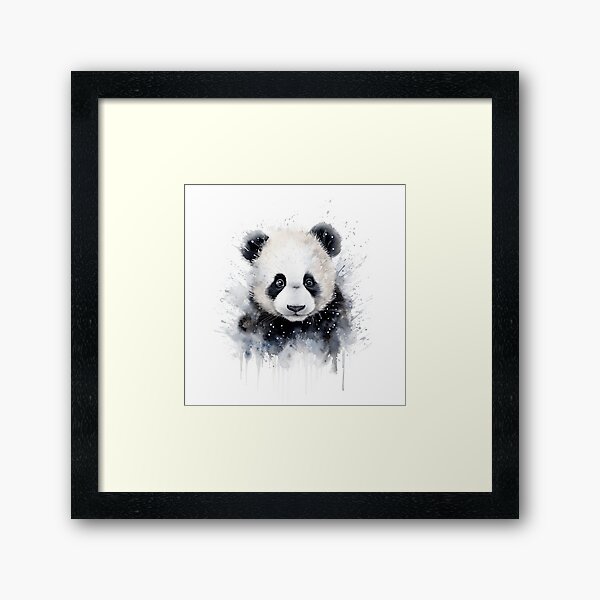 Water paint panda Framed Art Print