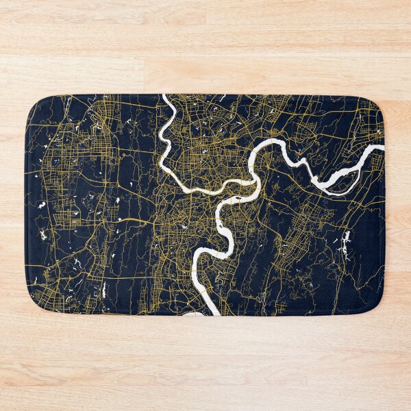 Item preview, Chongqing City Map of China - Gold Art Deco designed and sold by deMAP.