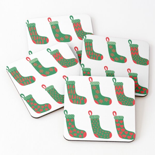 Item preview, Modern Crimson Red and Green Christmas Stockings  designed and sold by MoorePatterns.