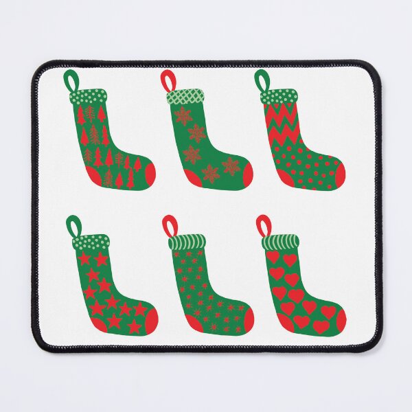 Item preview, Modern Crimson Red and Green Christmas Stockings designed and sold by MoorePatterns.