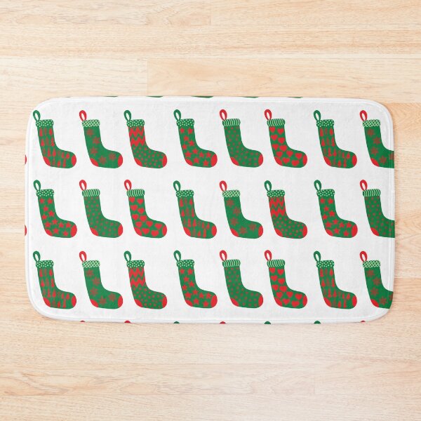 Item preview, Modern Crimson Red and Green Christmas Stockings  designed and sold by MoorePatterns.
