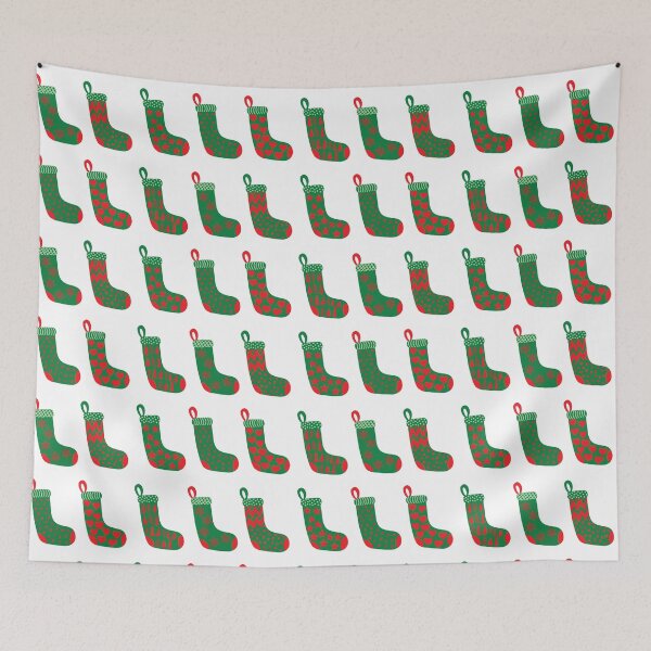 Item preview, Modern Crimson Red and Green Christmas Stockings  designed and sold by MoorePatterns.