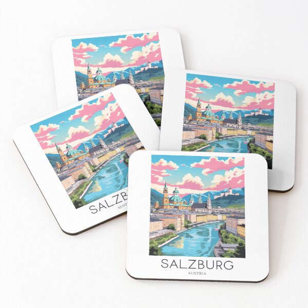 Item preview, A Pop Art Travel Print of Salzburg - Austria designed and sold by StudioRedKoala.