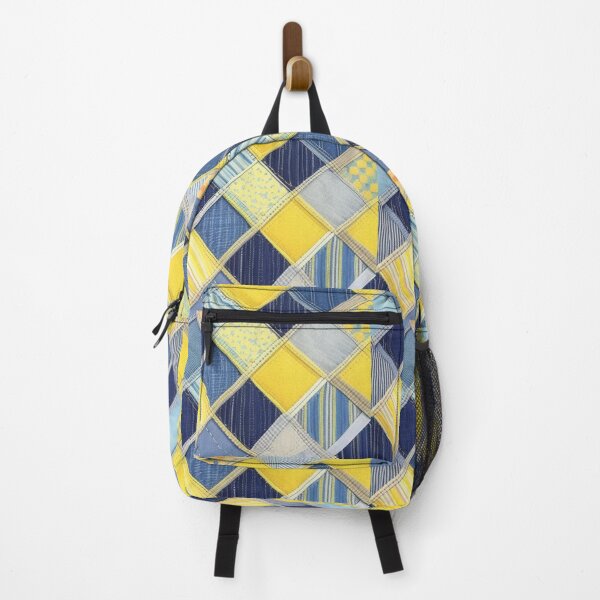 Item preview, Yellow and denim Patchwork quilt designed and sold by Roxburylane.