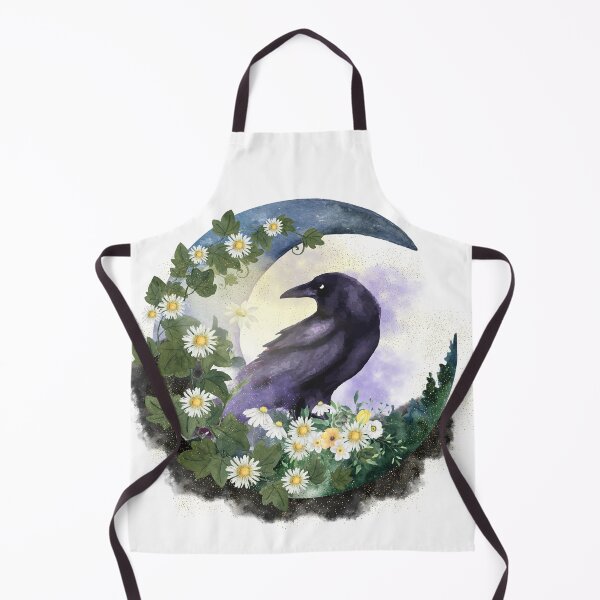 Item preview, "Chamomile and Crow" Watercolor Graphic Design with Transparent Background designed and sold by Lunardreams54.
