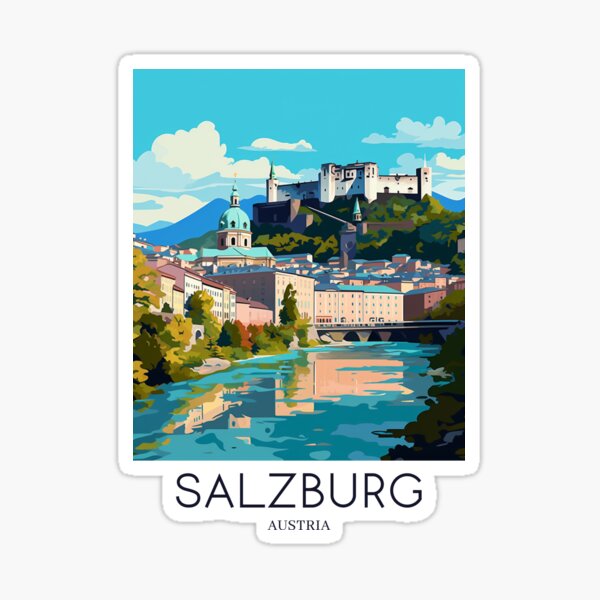 Item preview, A Pop Art Travel Print of Salzburg - Austria  designed and sold by StudioRedKoala.