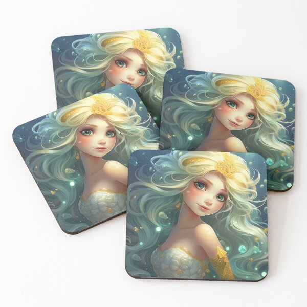 Item preview, A cartoon beautiful mermaid girl  designed and sold by aiphotosart.