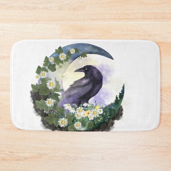 Item preview, "Chamomile and Crow" Watercolor Graphic Design with Transparent Background   designed and sold by Lunardreams54.