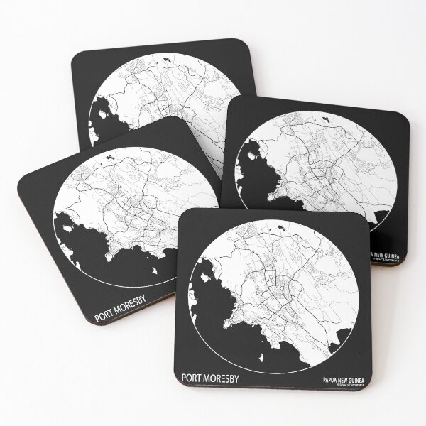Item preview, Port Moresby City Map of Papua New Guinea - Full Moon designed and sold by deMAP.