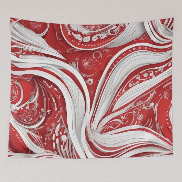 Item preview, Dynamic Red and White Pattern - Abstract Geometric Art designed and sold by The-Library.