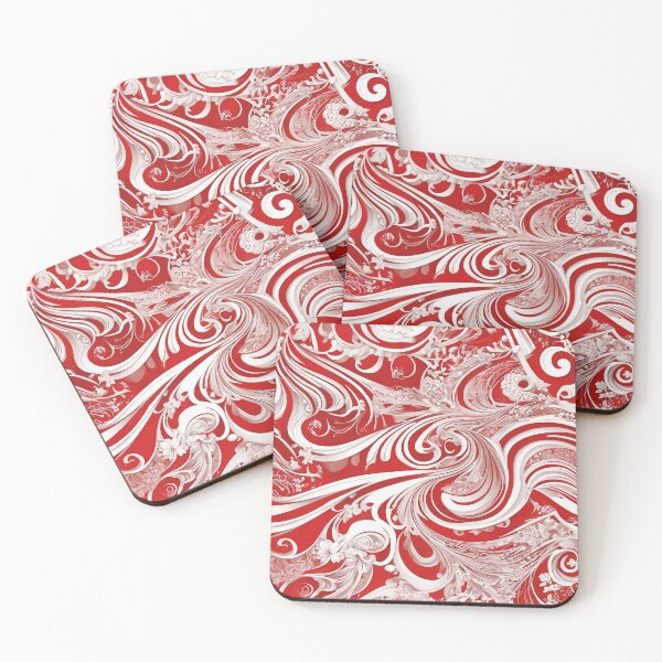 Item preview, Vibrant Red and White Pattern - Abstract Geometric Artwork designed and sold by The-Library.