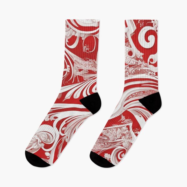 Item preview, Vibrant Red and White Pattern - Abstract Geometric Artwork designed and sold by The-Library.