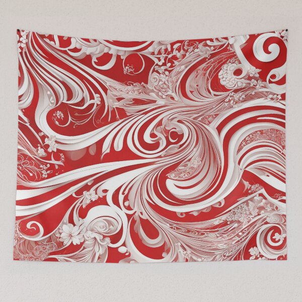 Item preview, Vibrant Red and White Pattern - Abstract Geometric Artwork designed and sold by The-Library.